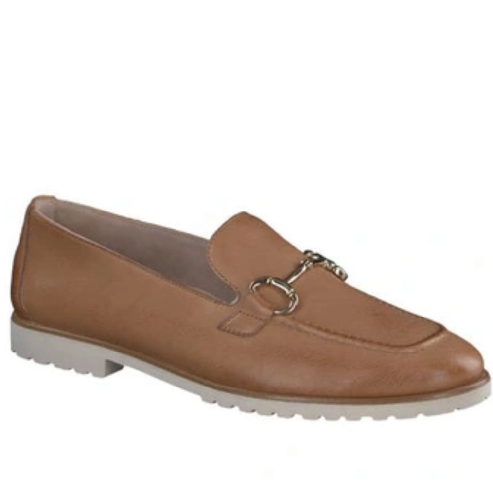 Paul Green Tan Leather Horsebit Loafers